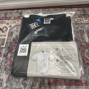 Chef Revival Black Poly Cotton Short Sleeve Chef Jacket Size Large